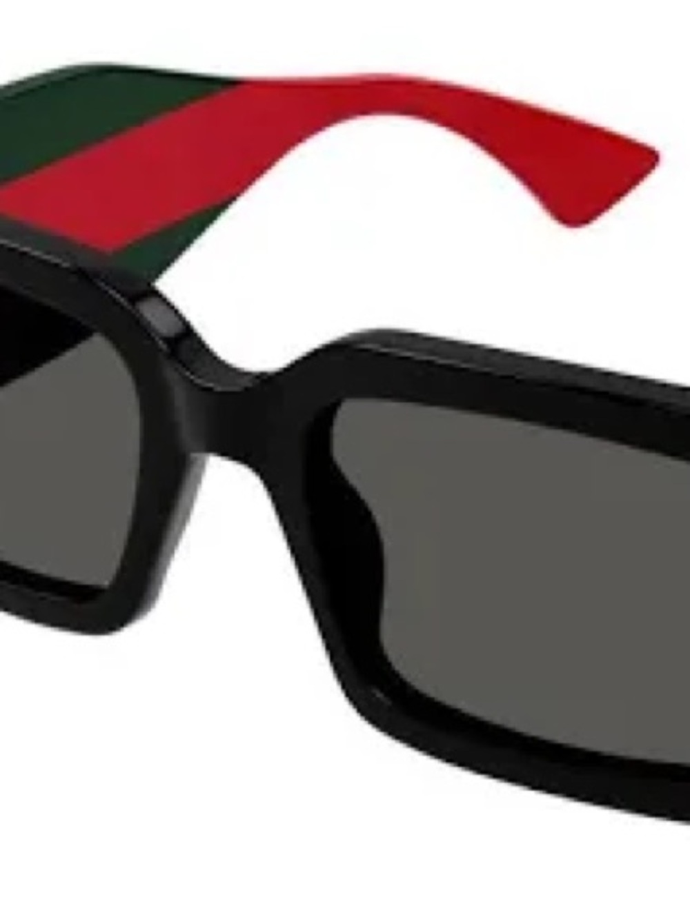 Classic Green Rectangle Women's Sunglasses w/ Gucci Like stripe on Both Ear PCs